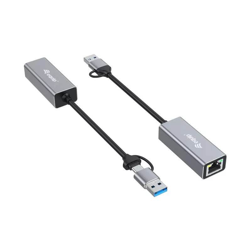 Equip USB-C auf 2,5 Gigabit Ethernet Netzwerk (USB-C+A) Adapter