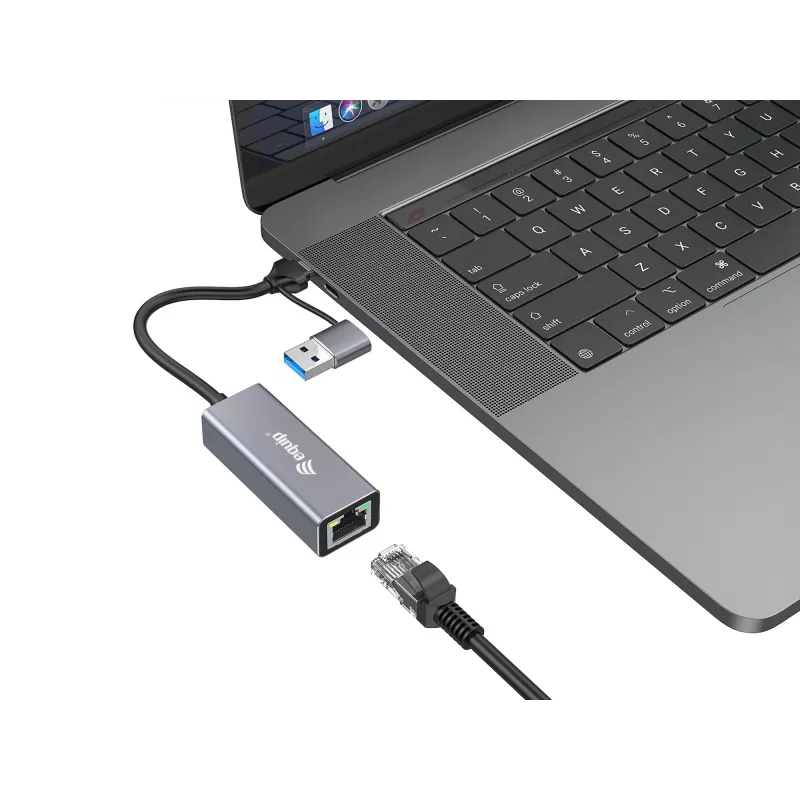 Equip USB-C auf 2,5 Gigabit Ethernet Netzwerk (USB-C+A) Adapter