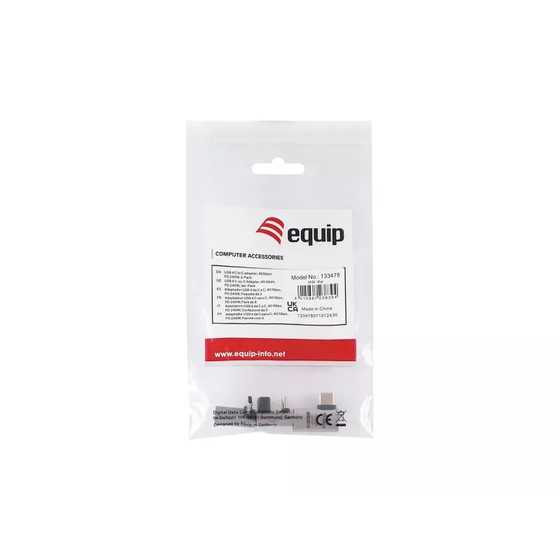 Equip USB 4 C-zu-C-Adapter, 40 Gbit/s, PD 240 W, 3er-Pack