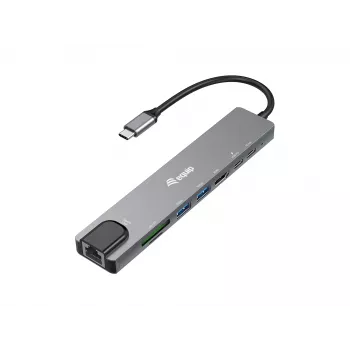 Equip USB-C 8-in-1 Multifunktionsadapter, Kabelgebunden, USB Type-C, 100 W, 1000 Mbit/s, 1000BASE-T, IEEE 802.3ab