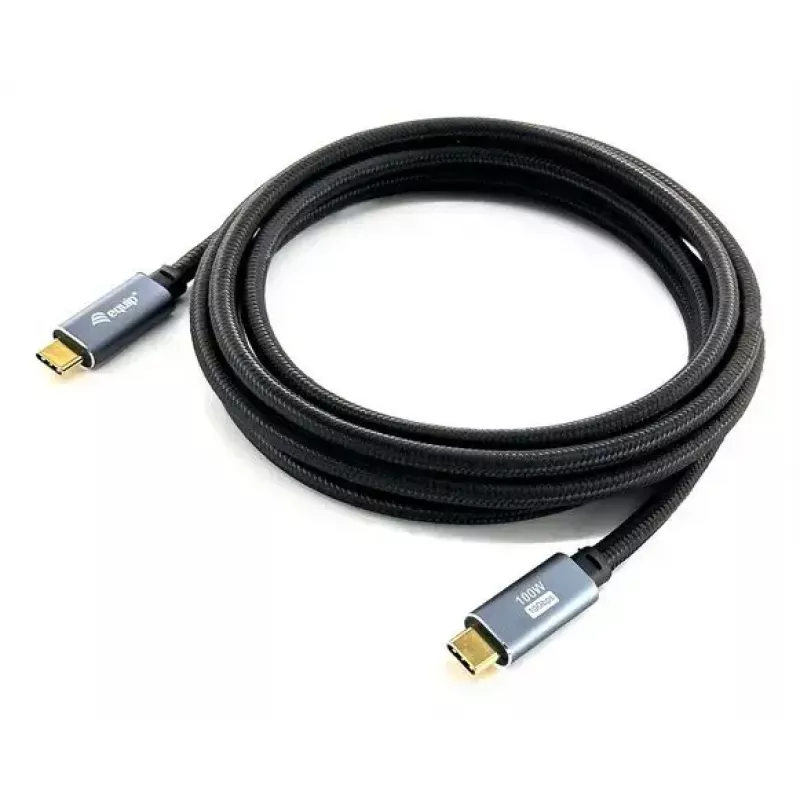 USB-C-auf-C-Kabel EQUIP 3,0 m — USB 3.2 Gen 2 (10 Gbit/s), PD100W, 4K/60Hz, schwarz
