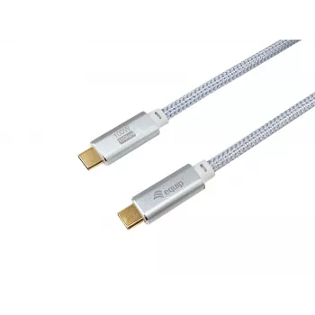 USB-C auf USB-C Kabel EQUIP 3,0 m — USB 3.2 Gen 2, 10 Gbps, PD 100 W, 4K/60 Hz, weiß