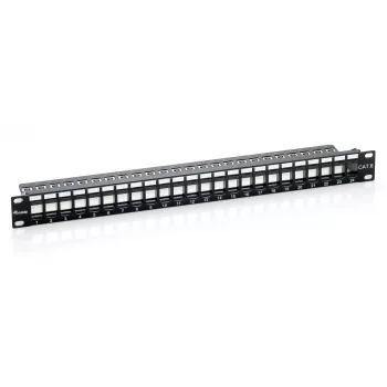 Equip 24-Port Keystone Cat.6 Ungeschirmtes Patchpanel, Schwarz