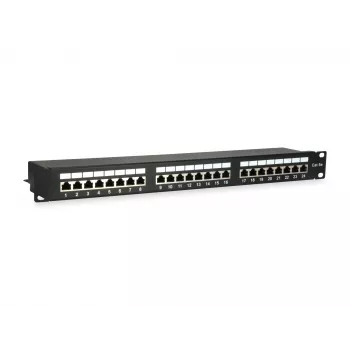 Equip 24-Port Cat.5e geschirmtes Patch Panel, Schwarz