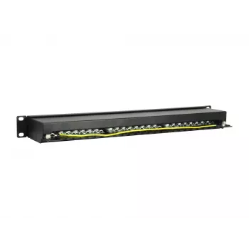 Equip 24-Port Cat.5e geschirmtes Patch Panel, Schwarz