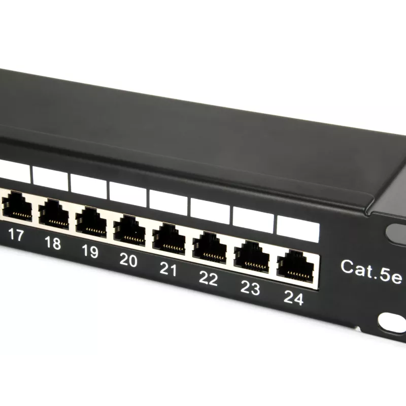 Equip 24-Port Cat.5e geschirmtes Patch Panel, Schwarz