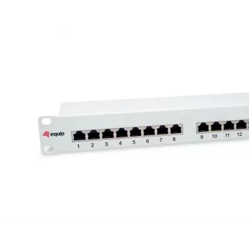 Equip 24-Port Cat.6 geschirmtes Patchpanel, Hellgrau
