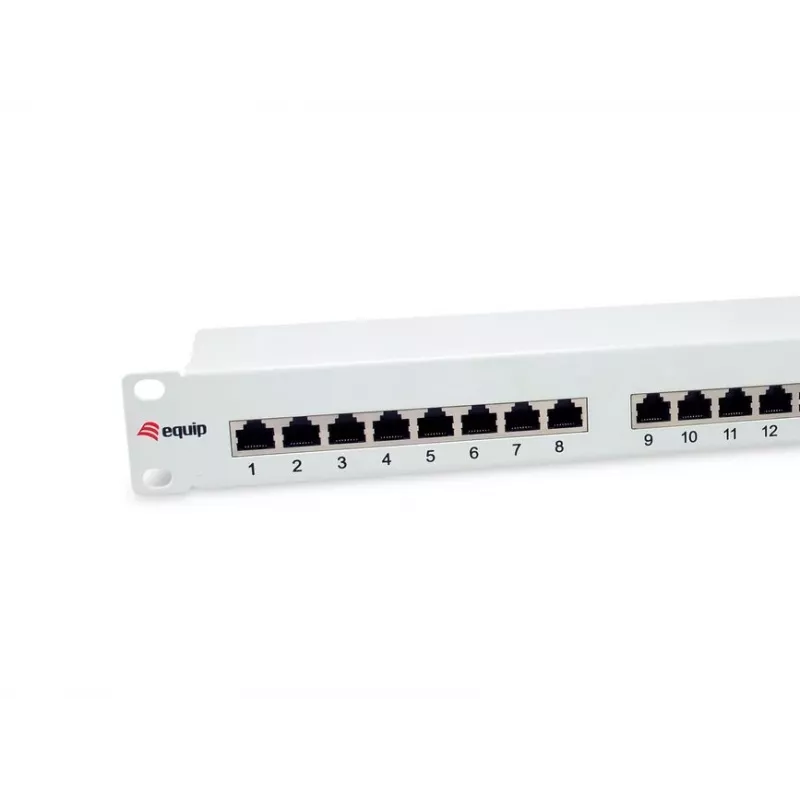 Equip 24-Port Cat.6 geschirmtes Patchpanel, Hellgrau