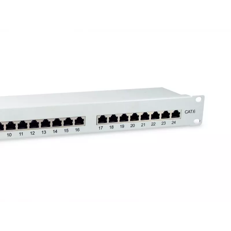 Equip 24-Port Cat.6 geschirmtes Patchpanel, Hellgrau