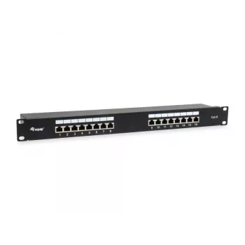 Equip 16-Port Cat.6 Shielded Patch Panel, Schwarz, 10/100/1000Base-T(X), Gigabit Ethernet, 1000 Mbit/s, RJ-45, Cat6, Rackmontage