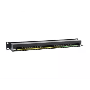 Equip 16-Port Cat.6 Shielded Patch Panel, Schwarz, 10/100/1000Base-T(X), Gigabit Ethernet, 1000 Mbit/s, RJ-45, Cat6, Rackmontage