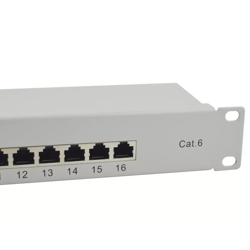 Equip 16-Port Cat.6 geschirmtes Patchpanel, hellgrau