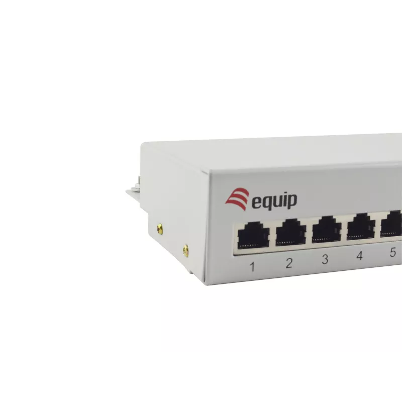 Equip 12-Port Cat.6 Desktop Patch Panel, Hellgrau, 10/100/1000Base-T(X), Gigabit Ethernet, 1000 Mbit/s, RJ-45, Cat6, 1U