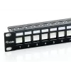 Equip 24-Port Keystone Cat.6 Shielded Patch Panel, Schwarz, Cat6, Rackmontage, 1U, Schwarz, 92,5 mm, 483 mm