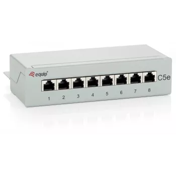 Equip 8-Port Cat.5e Desktop Patch Panel, Hellgrau, RJ-45, Gold, Cat5e, Grau, ANSI/TIA/EIA 568, -40 - 80 °C