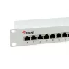 Equip 12-Port Cat.6 geschirmtes Patchpanel, Hellgrau, Gigabit Ethernet, 1000 Mbit/s, RJ-45, Cat6, Cat6e, 1U, Grau