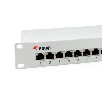 Equip 12-Port Cat.6 geschirmtes Patchpanel, Hellgrau, Gigabit Ethernet, 1000 Mbit/s, RJ-45, Cat6, Cat6e, 1U, Grau