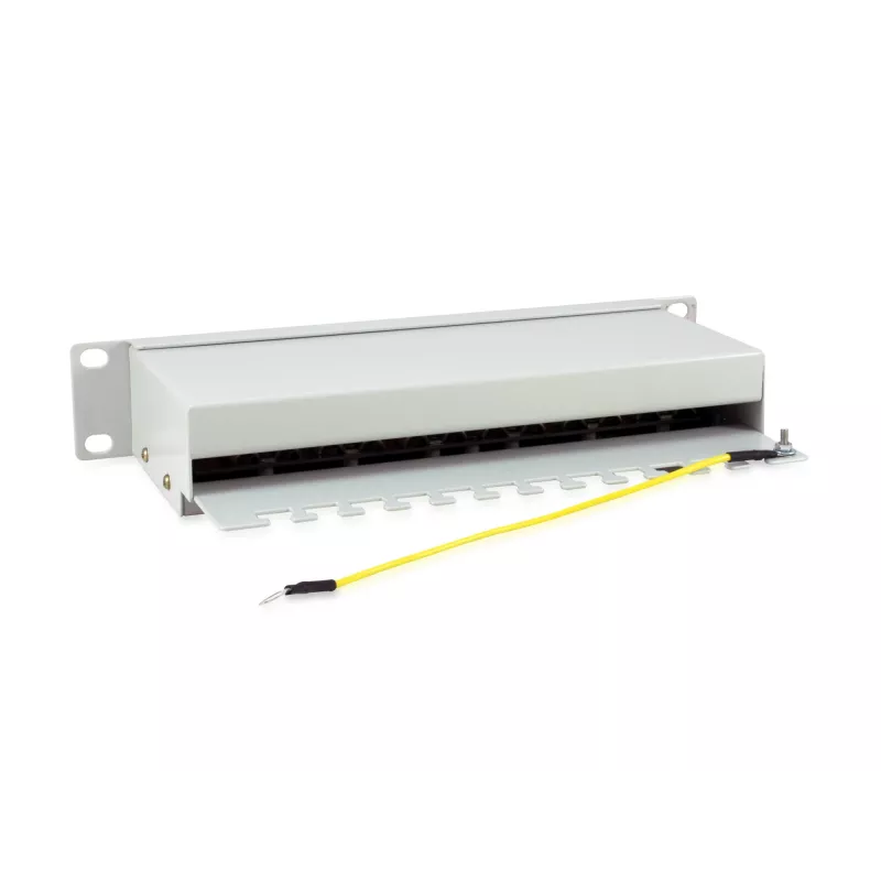 Equip 12-Port Cat.6 geschirmtes Patchpanel, Hellgrau, Gigabit Ethernet, 1000 Mbit/s, RJ-45, Cat6, Cat6e, 1U, Grau