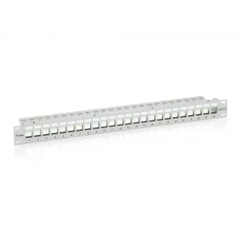 Equip 24-Port Keystone Cat.6 geschirmtes Patchpanel, hellgrau