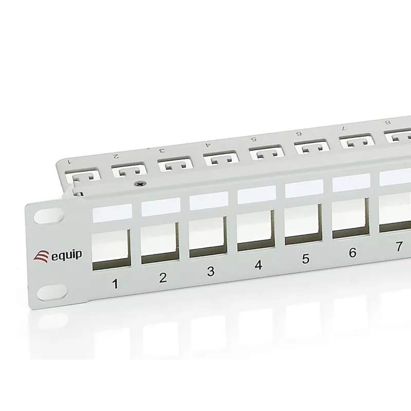 Equip 24-Port Keystone Cat.6 geschirmtes Patchpanel, hellgrau