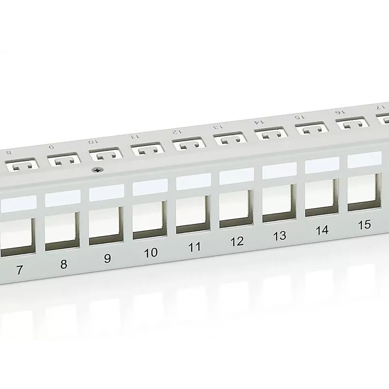 Equip 24-Port Keystone Cat.6 geschirmtes Patchpanel, hellgrau