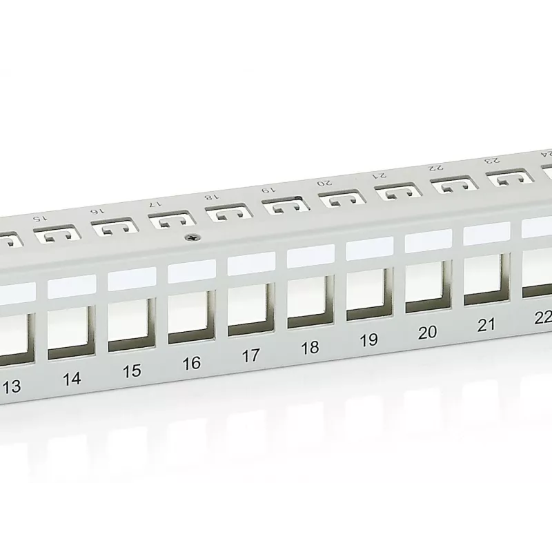 Equip 24-Port Keystone Cat.6 geschirmtes Patchpanel, hellgrau