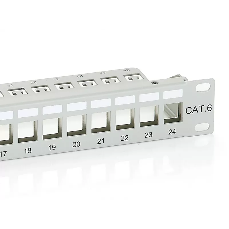Equip 24-Port Keystone Cat.6 geschirmtes Patchpanel, hellgrau
