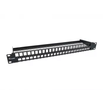 Equip 48-Port Keystone Cat.6 Unshielded Patch Panel, Schwarz, RJ-45, Cat6, 1U, Schwarz, Stahl, REACH, RoHS