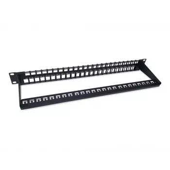 Equip 48-Port Keystone Cat.6 Unshielded Patch Panel, Schwarz, RJ-45, Cat6, 1U, Schwarz, Stahl, REACH, RoHS