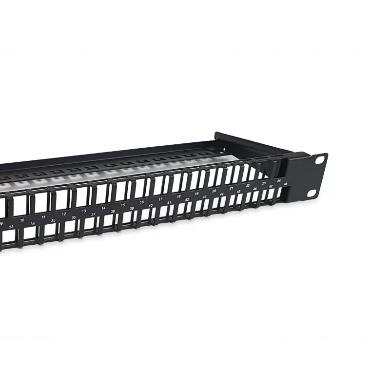 Equip 48-Port Keystone Cat.6 Unshielded Patch Panel, Schwarz, RJ-45, Cat6, 1U, Schwarz, Stahl, REACH, RoHS