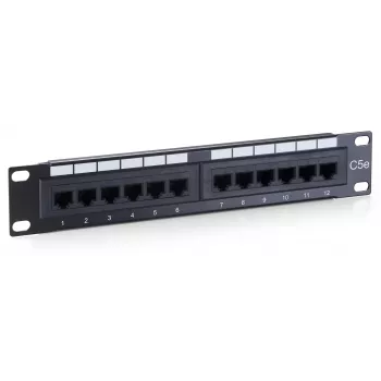Equip 12-Port Cat.5e Ungeschirmtes Patchpanel, Schwarz