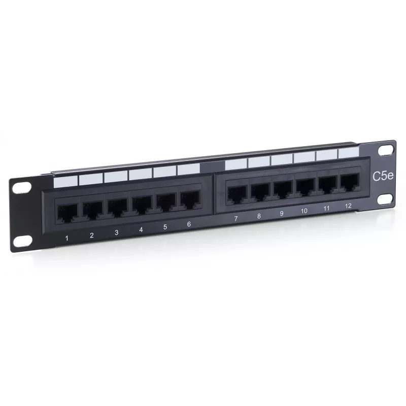 Equip 12-Port Cat.5e Ungeschirmtes Patchpanel, Schwarz