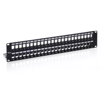 Equip 48-Port Keystone Cat.6 Shielded Patch Panel, Schwarz