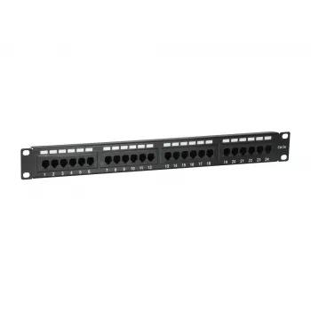 Equip 24-Port Cat.5e Unshielded Patch Panel, Schwarz, Cat5e, Rack-Montage, 1U, Schwarz, RoHS, CE