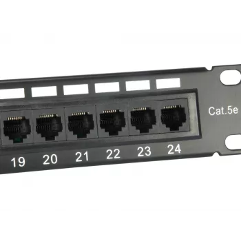 Equip 24-Port Cat.5e Unshielded Patch Panel, Schwarz, Cat5e, Rack-Montage, 1U, Schwarz, RoHS, CE