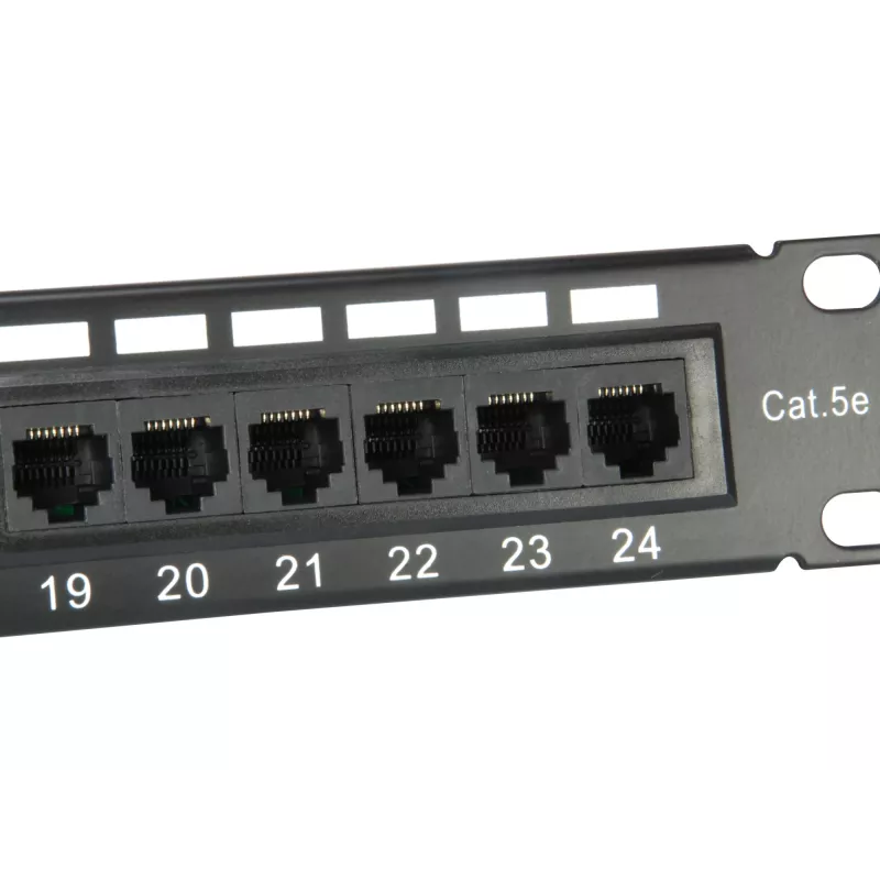 Equip 24-Port Cat.5e Unshielded Patch Panel, Schwarz, Cat5e, Rack-Montage, 1U, Schwarz, RoHS, CE
