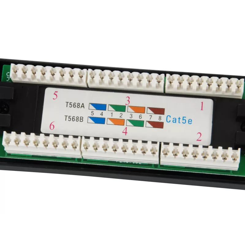 Equip 24-Port Cat.5e Unshielded Patch Panel, Schwarz, Cat5e, Rack-Montage, 1U, Schwarz, RoHS, CE