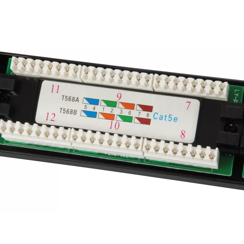 Equip 24-Port Cat.5e Unshielded Patch Panel, Schwarz, Cat5e, Rack-Montage, 1U, Schwarz, RoHS, CE