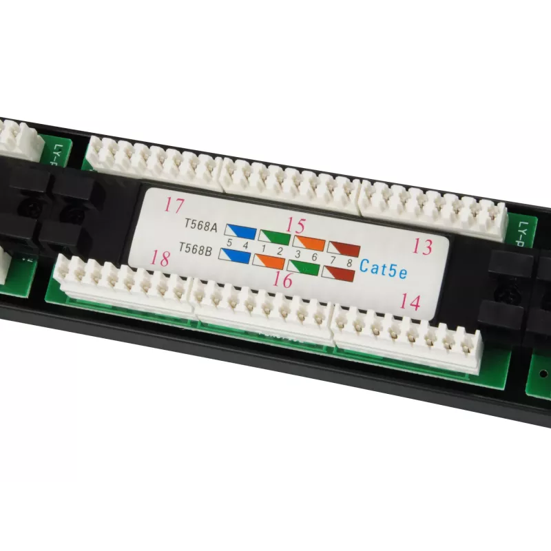 Equip 24-Port Cat.5e Unshielded Patch Panel, Schwarz, Cat5e, Rack-Montage, 1U, Schwarz, RoHS, CE