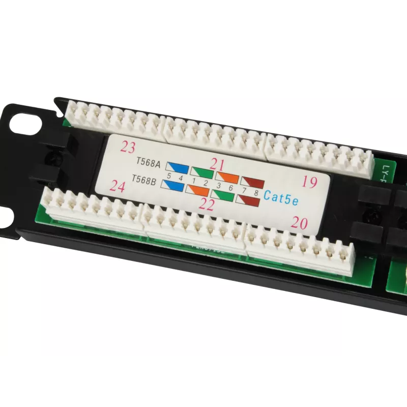 Equip 24-Port Cat.5e Unshielded Patch Panel, Schwarz, Cat5e, Rack-Montage, 1U, Schwarz, RoHS, CE
