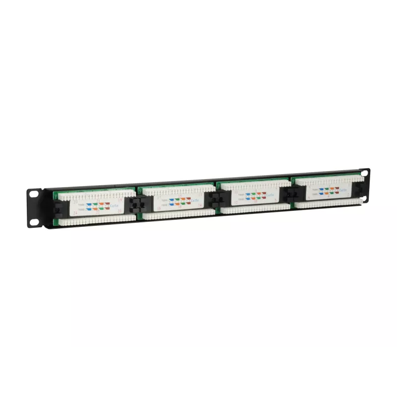 Equip 24-Port Cat.5e Unshielded Patch Panel, Schwarz, Cat5e, Rack-Montage, 1U, Schwarz, RoHS, CE