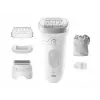 Epilierer BRAUN Silk-épil 7 7-041 — kabelloser Nass- & Trockenepilierer mit MicroGrip, Massage, Rasierer und Bikinitrimmer, grau/weiß
