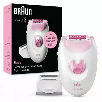 Epilierer Braun Silk-épil 3 3-031 20 Pinzetten Pink Weiß