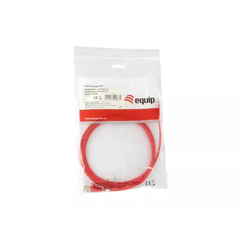 Equip Cat.6A F/FTP schlank Patchkabel RJ-45 2 m Rot