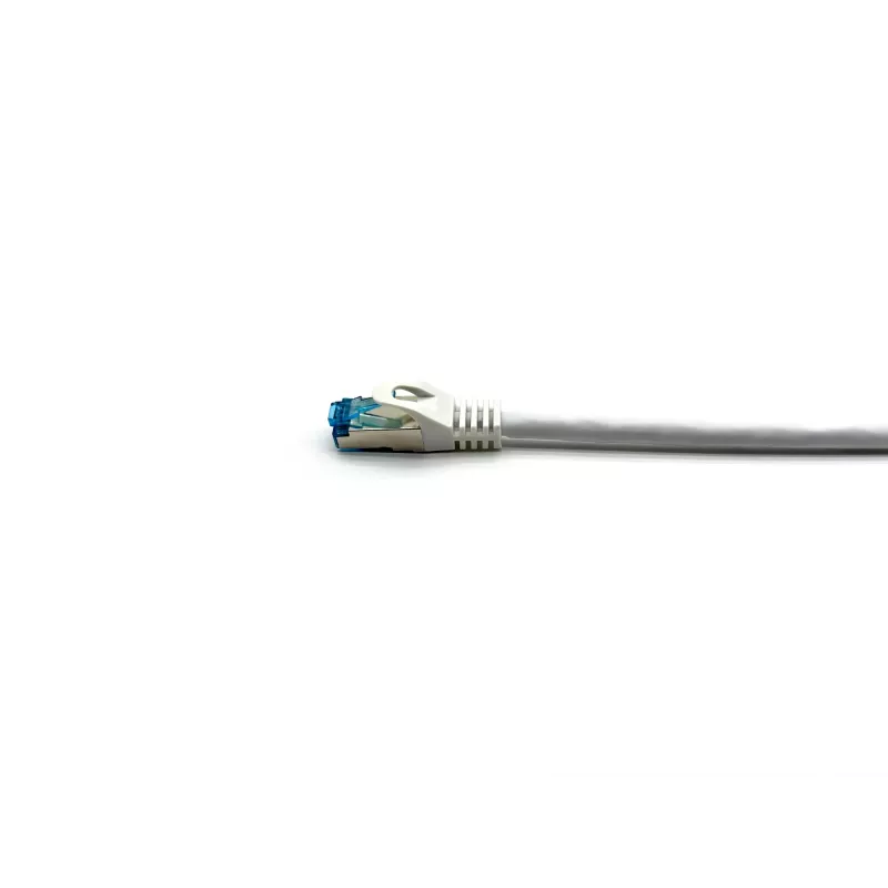 Equip Cat.6A S/FTP Patchkabel, abgewinkelt auf geraden Stecker, 3,0 m, Weiß