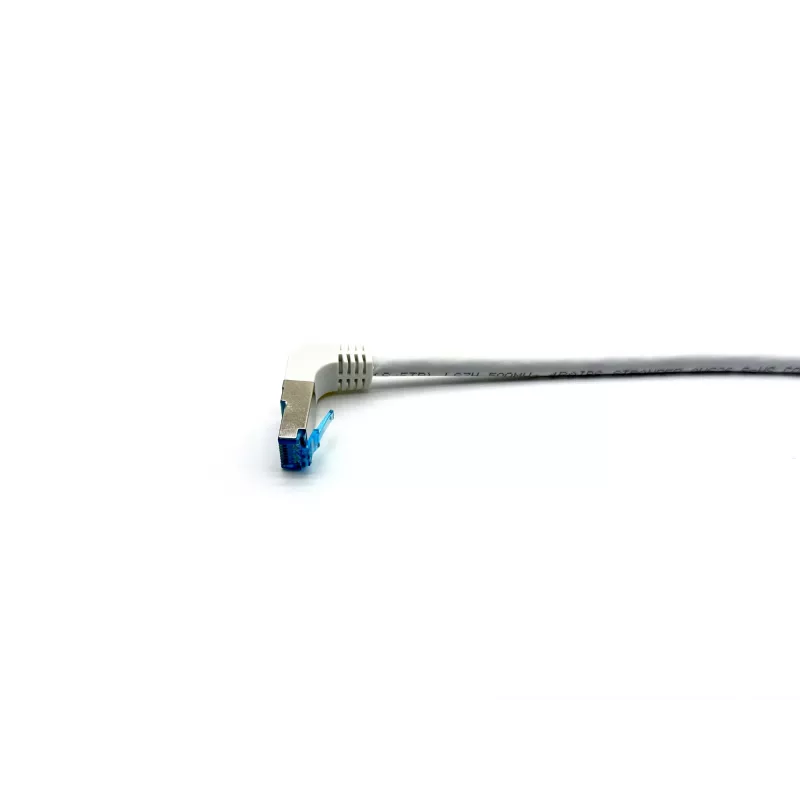 Equip Cat.6A S/FTP Patchkabel, abgewinkelt zu geradem Stecker, 5,0m, Weiß