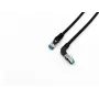Equip Cat.6A S/FTP Patchkabel, gewinkelter auf geraden Stecker, 0,5 m, Schwarz