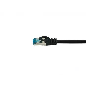 Equip Cat.6A S/FTP Patchkabel, abgewinkelt auf geraden Stecker, 1,0 m, Schwarz