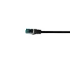 Equip Cat.6A S/FTP Patchkabel, abgewinkelt auf geraden Stecker, 1,0 m, Schwarz