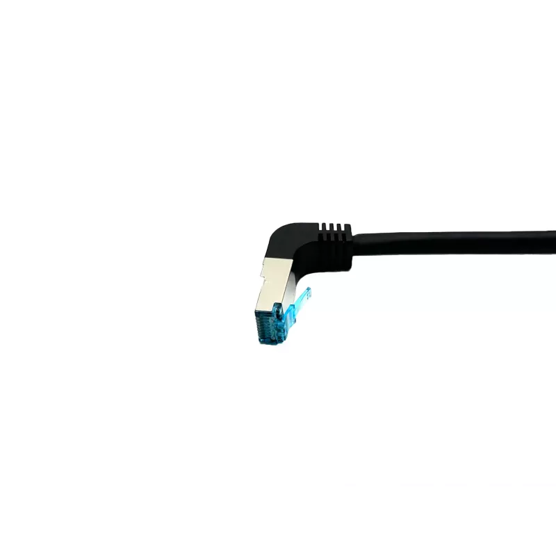 Equip Cat.6A S/FTP Patchkabel, abgewinkelter auf geraden Stecker, 5,0 m, Schwarz